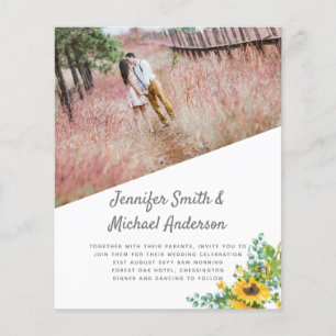 Papier Photo moderne Sunflowers Mariage Inviter Date d'en