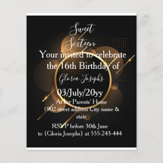 Papier Photo or et Sweet sixteen noir