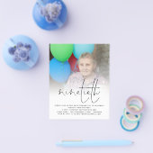 PAPIER | Photo Overlay Script 90th Birthday Invite Flyer (Enkel)