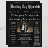 Papier Photo QR Code Minimalist Newspaper Wedding Program (Devant / Derrière)