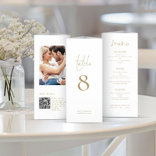 Papier Photo QR Trifold Gold Mariage Numéro de table