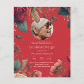 Papier PHOTO Red Roses Célébration de la vie Funérailles  (Devant)
