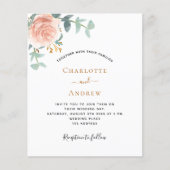 Papier Photo rose floral QR RSVP budget mariage (Devant)