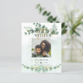 Papier Photo Save the Dates Eucaluptus Gold Modern (Debout devant)