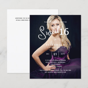 Papier PHOTO SWEET 16 Moderne Élégant Budget Anniversaire