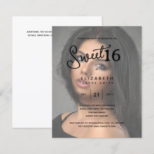 Papier PHOTO SWEET 16 Moderne Élégant Budget Anniversaire