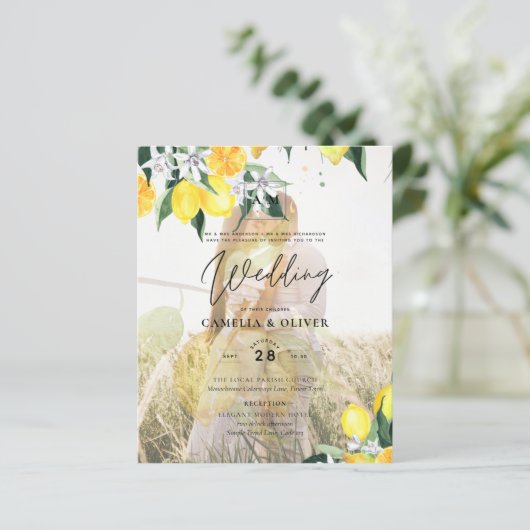 Papier PHOTO TOUT-EN-1 BUDGET OVERLAY Lemons Mariage QR (Debout devant)