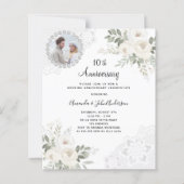 Papier Photos de fleurs blanches, 10ème faire-part de mar (Devant)