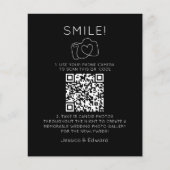 Papier Photos mémorables Qr Code Black Chic Modern Mariag (Devant)