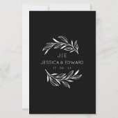 Papier Photos mémorables Qr Code Black Chic Modern Mariag (Dos)