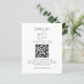 Papier Photos mémorables Qr Code Black Chic Modern Mariag (Debout devant)