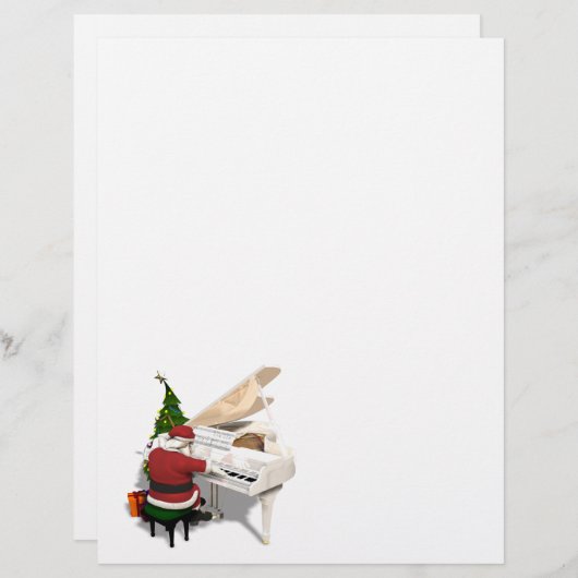 Papier Pianiste du Père Noël (Devant / Derrière)