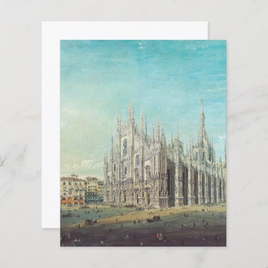 Papier Piazza del Duomo à Milan par Carlo Bossoli (Devant / Derrière)