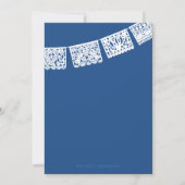 Papier Picado bleu | FAIRE-PART DE MARIAGE (Dos)