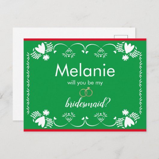 Papier Picado Carte de proposition d'aide sociale  (Devant / Derrière)