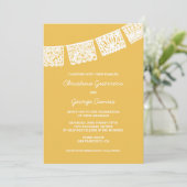 Papier Picado Jaune | FAIRE-PART DE MARIAGE (Debout devant)