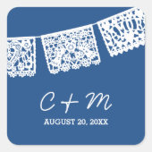 Papier Picado Marine Bleu | Sticker Favor de maria (Devant)