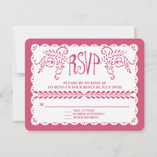 Papier Picado RSVP Pink Blue Fiesta Mariage banniè (Devant)