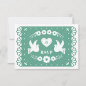 Papier Picado Style carte RSVP (Dos)