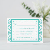 Papier Picado Style carte RSVP (Debout devant)