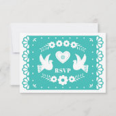 Papier Picado Style carte RSVP (Dos)