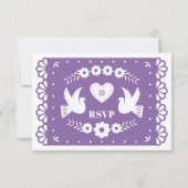 Papier Picado Style carte RSVP (Dos)