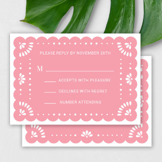 Papier Picado Style Carte RSVP mexicaine