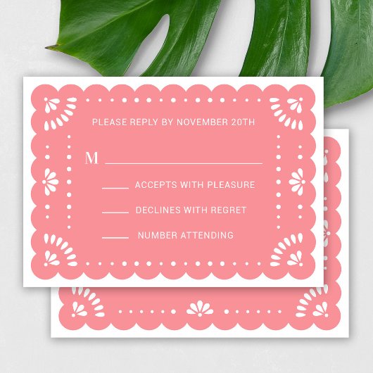 Papier Picado Style Carte RSVP mexicaine