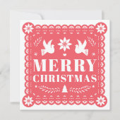 Papier Picado Style Photo Carte de Noël (Devant)