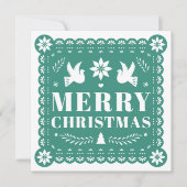 Papier Picado Style Photo Carte de Noël (Devant)