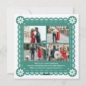 Papier Picado Style Photo Carte de Noël (Dos)