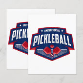 Papier Pickleball Support Team Pickleball Player USA (Devant / Derrière)