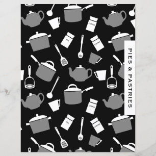 Papier Pies et pâtisseries Cuisine blanche noire