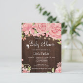 Papier Pies roses rustique budget baby shower invitation (Debout devant)