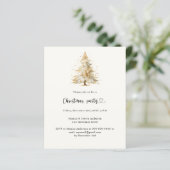 Papier Pin beige neige Noël invitation (Debout devant)