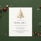 Papier Pin beige neige Noël invitation