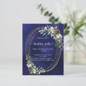 Papier Pin de pin bleu vert Noël invitation (Debout devant)