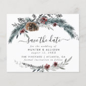 Papier Pin d'hiver du budget Enregistrer la date (Devant)