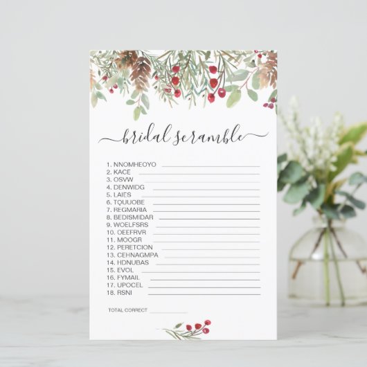 Papier Pine Greenery Word (Debout devant)