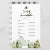 Papier Pine Tree aventure Woodland Word Scramble (Devant / Derrière)