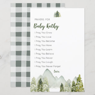 Papier Pine Trees Aventure Baby shower Prières pour bébé