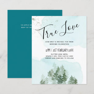 Papier Pine Trees Teal and Sage Wedding