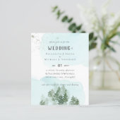 Papier Pine Trees Teal and Sage Wedding (Debout devant)