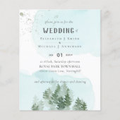 Papier Pine Trees Teal and Sage Wedding (Devant)