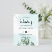 Papier Pine Trees Teal and Sage Wedding (Debout devant)