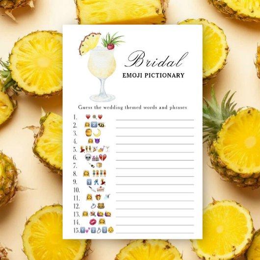 Papier Pineapple Bridal shower Emoji Pictionary game