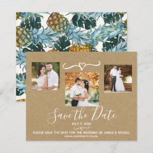 Papier Pineapples Tropicaux Mariage Photo Save the Date