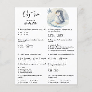 Papier Pingouin - Trivia bébé Jeu Baby shower