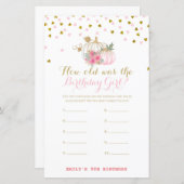 Papier Pink and Gold Fall Anniversaire Jeu, Citrouille (Devant / Derrière)