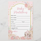 Papier Pink and Gold Magical Carousel Baby Predictions (Devant)
